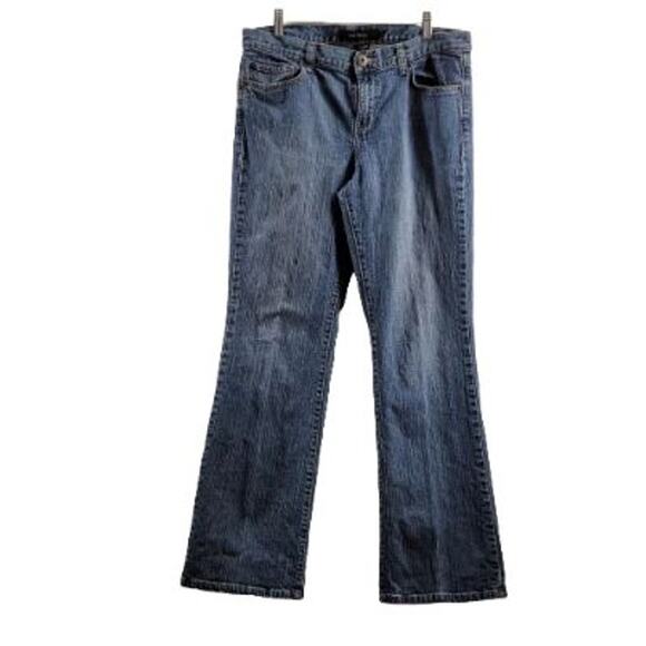 Calvin Klein Medium Wash Blue Denim Flare Jeans Women's Size 12 - Picture 1 of 4
